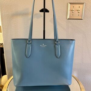 Kate Spade Blue Leather Tote Bag